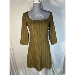 Reformation Olive Green Ribbed Mini Dress
